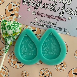 Crime Earrings Silicone Mold, Epoxy Resin Molds for Earrings, Jewelry Resin Molds, Halloween Earring Resin Supplies, Molds for Resin