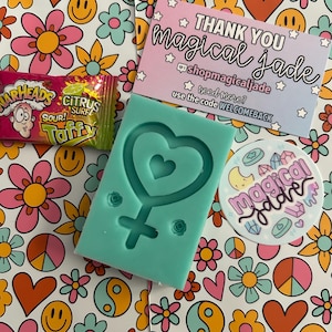 Woman Symbol Silicone Mold: Feminist Heart Keychain, Badge Reel
