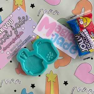 Mismatched Boba Takeout Earring Set Silicone Mold For Epoxy Resin Molds BFF Charms Keychains Quirky Etched Bubble Tea Chinese Food Supplies