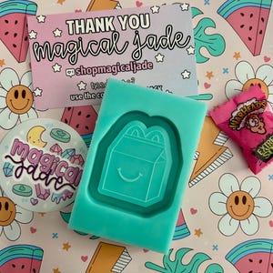 Fast Food Meal Box Shaker Resin Mold: Keychain, Badge Reel Crafting