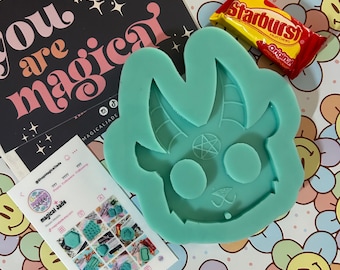 Baphomet SD Keychain Resin Mold, Silicone Mold for Epoxy Resin, Keychain Resin Molds, Molds for Resin, Resin Molds Self Defense Mold, Goat