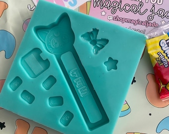 Magical Girl Cat Candy Dispenser Silicone Mold: Epoxy Resin Crafts Molds