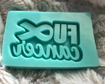 Fuck Cancer Silicone Mold: Epoxy Resin Keychain, Awareness Ribbon
