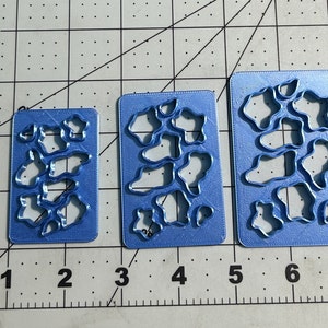 Set of 3 sizes (60/70/80 mm) Cow Print 3D Printed Polymer Clay Cutter Tool Set