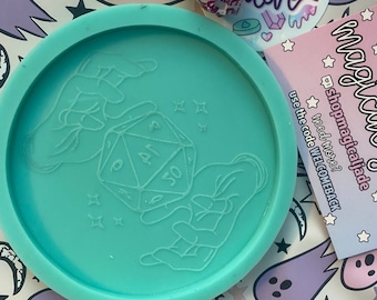 DND Coaster Silicone Mold: 4" Epoxy Resin D&D Dice Design