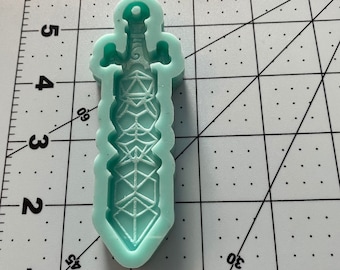 D&D Dice Sword Keychain Silicone Mold: Epoxy Resin Craft