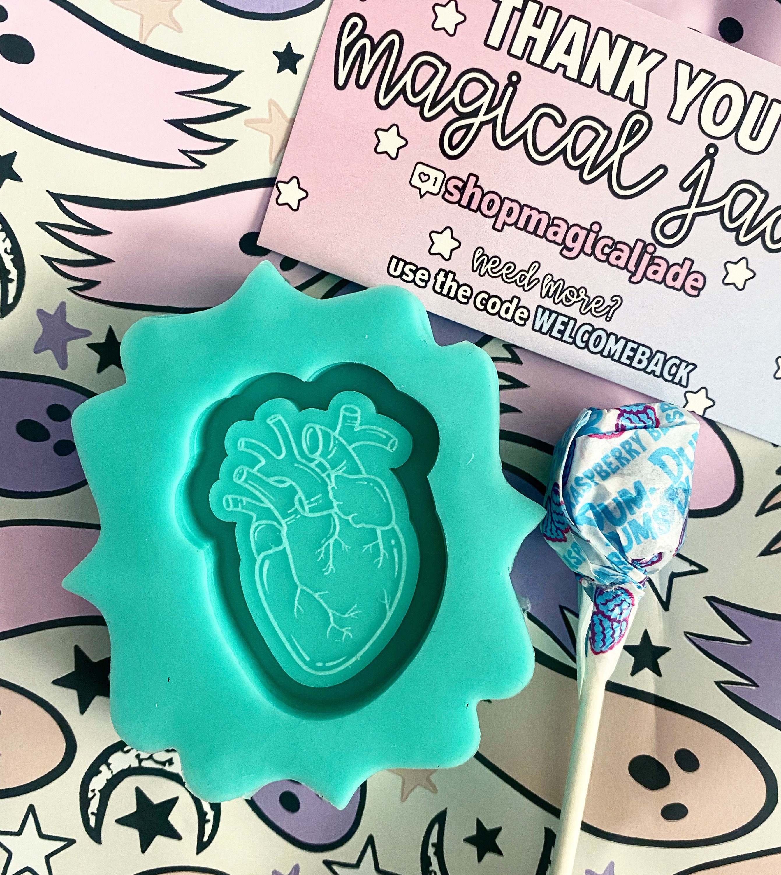 Magical Heart Shaker Mold  Kawaii Resin Shaker Charm Silicone