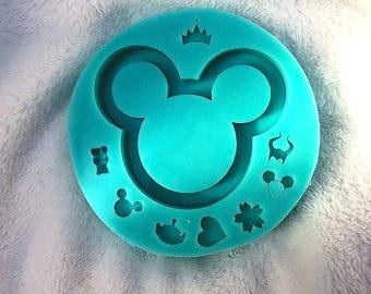 3&quot; Mouse Resin Mold, Silicone Mold for Epoxy Resin, Resin Keychain Molds, Cute Resin Molds, Resin Shaker Molds, Mouse Ear Head Mold Resin