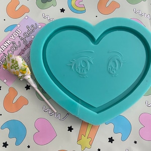 Anime Eyes Tray Silicone Mold, Epoxy Resin Molds, Trinket Dish Resin Mold, Silicone Molds For Resin, Kawaii Resin Supplies, Heart Resin Mold