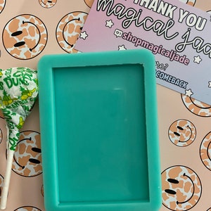 Molde de resina rectangular de 2" x 3", moldes de silicona para resina epoxi, moldes de resina con fotos, moldes para llaveros con insignias, moldes de resina bonitos, moldes de Kpop