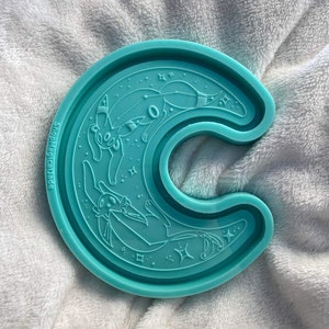 Umbreon & Espeon Evolutions Crescent Moon Tray Silicone Mold For Epoxy Resin Home Decor  Resin Molds Supplies