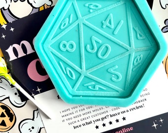 4" D20 Dice Resin Silicone Molds: Epoxy Resin Wall Hanging Mold, Coaster Gaming Craft