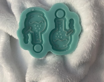 Bong Earring Silicone Mold, Epoxy Resin Casting, Craft Supply