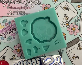 Poison Apple Shaker Silicone Mold, Halloween Creepy Resin Molds