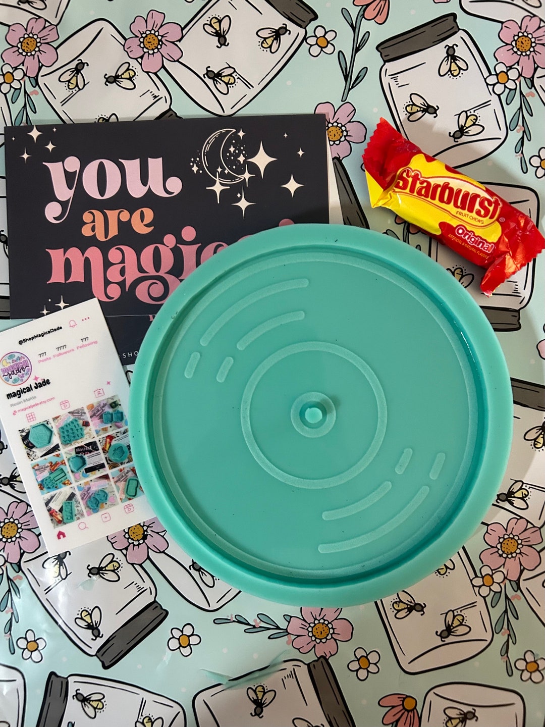 5 CD Record Silicone Mold, Epoxy Resin Molds, Resin Wall Hanging Mold