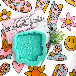 Hard Days Resin Mold, Silicone Mold for Epoxy Resin, Molds for Resin Keychains, Quote Resin Supplies, Floral Resin Mold, Badge Reel Molds