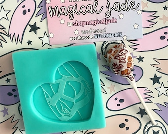 Stampo in silicone a forma di cuore bondage, lavorazione con resina epossidica, stampi per portachiavi per adulti