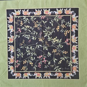 EXOTISCH. Set mit 6 gebrauchten Jim Thompson THAI Servietten aus Baumwolle. Elefanten und Floral. Bild 8