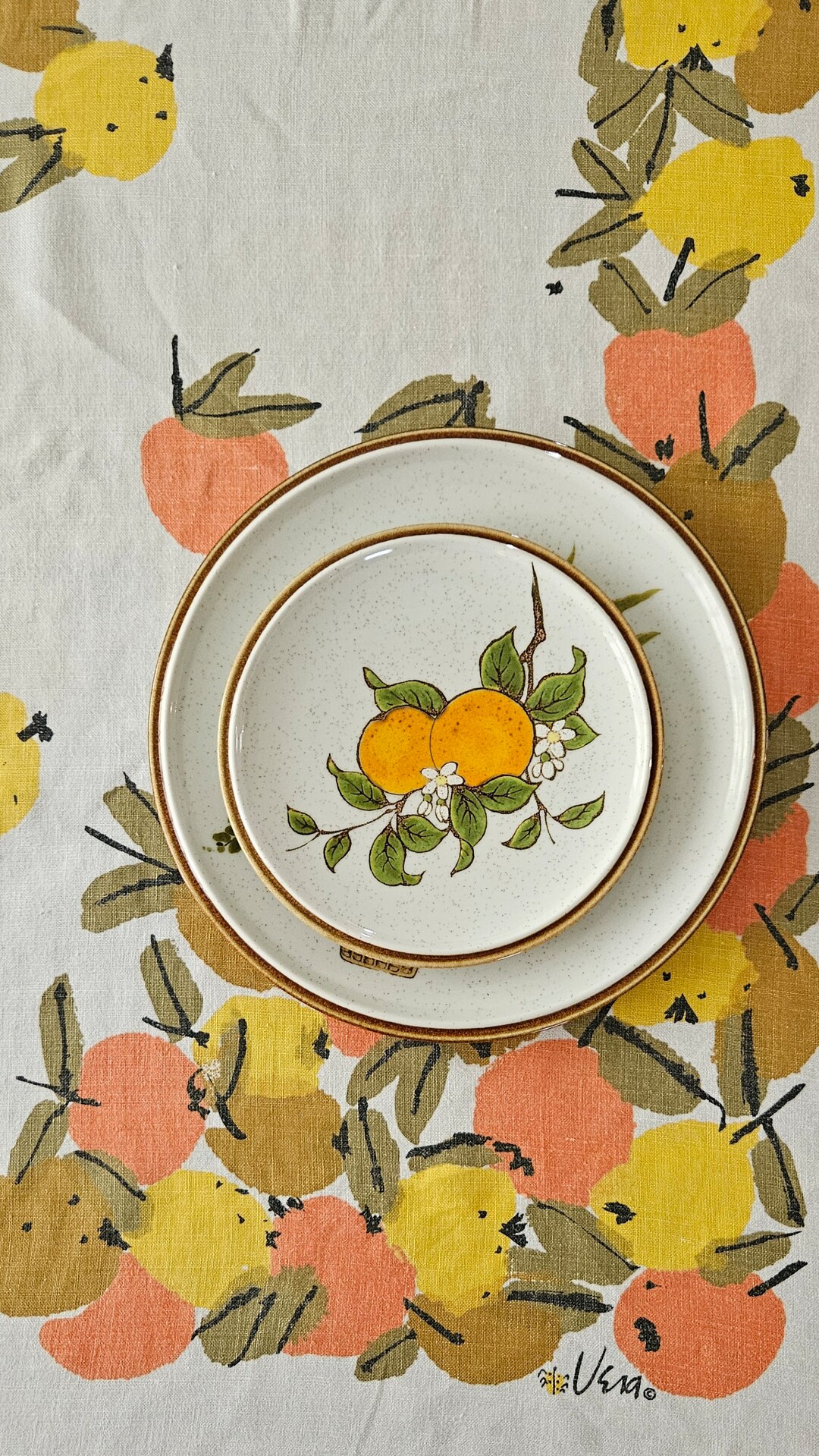 Summer Fruit, Vintage Signed Vera Neumann Linen Cotton 49