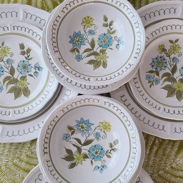 NOSTALGIC Spring, Vintage Floral MIKASA Terra Stone LACONIA, Serving, Dinner, Salad & Soup Dishes and Saucers, Sold Separately