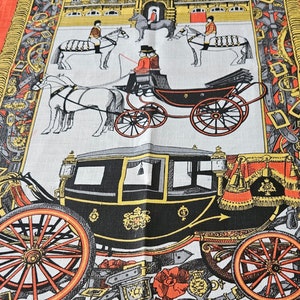 ABSOLUTELY STUNNING NEW Vintage Pat Albeck for The Historical Royal Palace Linen Tea Towel:  The Royal Mews. Two are Available.