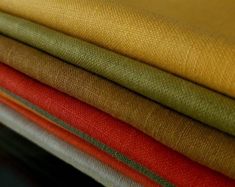 New Old Stock Solid Color Vera Neumann Table Linens: Mix Match LINEN Tablecloth, Placemats, Napkins, Green, Yellow, Orange, Sold SEPARATELY