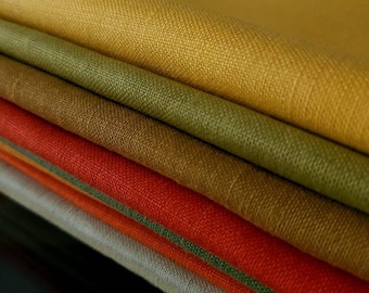 New Old Stock Solid Color Vera Neumann Table Linens: Mix Match LINEN Tablecloth, Placemats, Napkins, Green, Yellow, Orange, Sold SEPARATELY