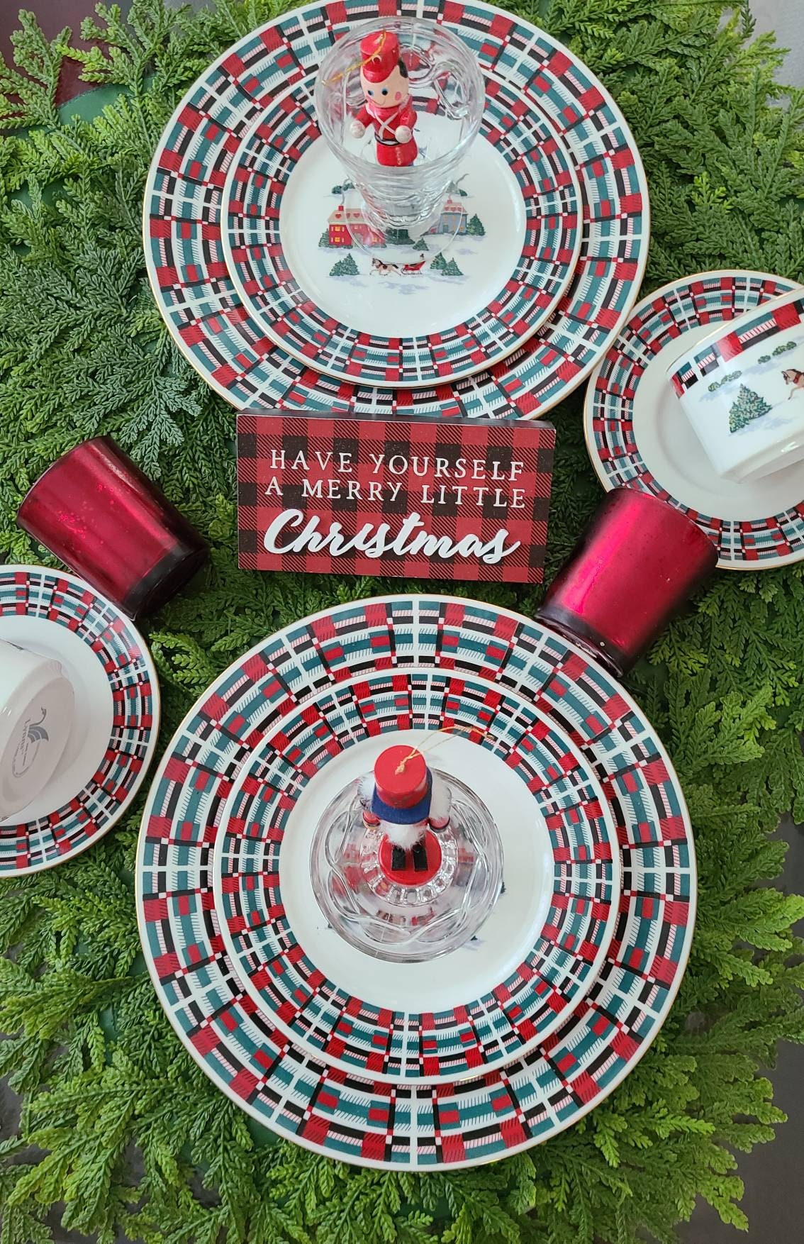 RARE NOSTALGIC Vintage Christmas Fine China Dishware by