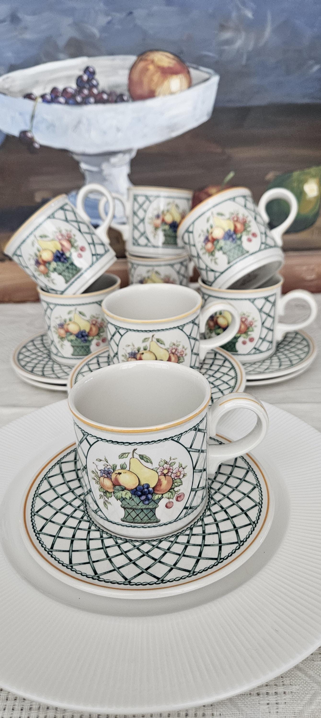BASKET by VILLEROY & BOCH. Set of 4 Porcelain Flat Cups (2