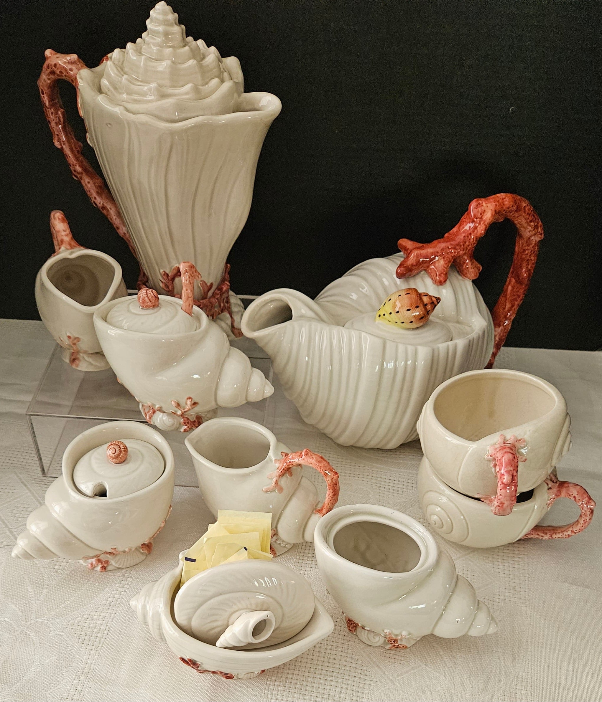 Refined COASTAL, Vintage 1977-89 Fitz and Floyd Oceana, Pink Coral