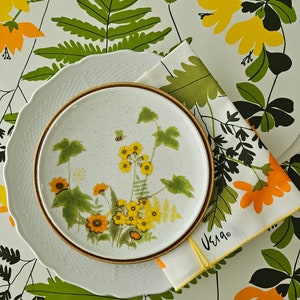 Set of 11 VTG Vera Neumann Oval Vinyl Placemats (5) AND Cotton Napkins (6) or Set of 4 Placemats.  FERNS & Wildflowers. Sold Separately.