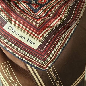 Quality Vintage Out of the Country Estate Sale:  Vintage 18&quot; Solid & Striped Christian DIOR Scarves, INSTANT COLLECTION, Sold Separately