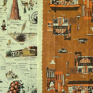 Traveling Around the USA, New Orleans OR California, New Vintage Kitchen Tea Towels Toppers, Richard Batchelder & Unsigned, Popular Sites