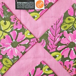 BARBIE FLORAL.  NWT Vintage Sets of 8 Vera Neumann Pink Placemats (4) & Floral Napkins (4).  Avocado Green Butterflies, 2 Sets Available.