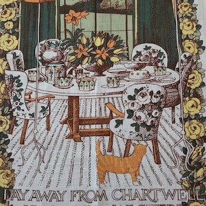 Always Spring, STUNNING New Vintage Pat Albeck for National Trust Linen Kitchen Tea Towels, Made in Ireland:  CHARTWELL & BUTTERFLIES