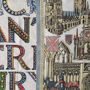 CANTERBURY CATHEDRAL, Pat Albeck Linen Cotton Kitchen Tea Towels or Toppers, Made in UK