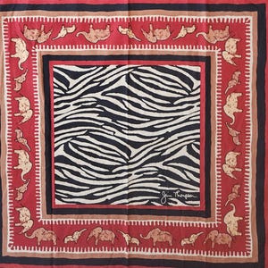EXOTISCH. Set mit 6 gebrauchten Jim Thompson THAI Servietten aus Baumwolle. Elefanten und Floral. Bild 11