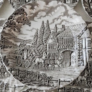 Traveling Around the World, ENGLAND.  Set of 9 Vintage Myott Royal Mail, Fine Staffordshire Engraving Ware, Made in England