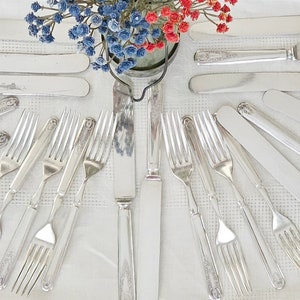 Nostalgic Vintage Heirloom Silverware.  Set #5, 1847 Rogers Bros 16 DWT (11 pieces) & Williams A-1+ Silverware (12 pieces) Sold Separately