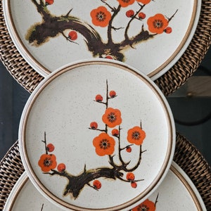 EXOTIC Sets of 8,12 or 16 Vintage Asian-Inspired Mikasa PLUM BLOSSOM, Flower Arrangements Collection.  Oven to Table Stoneware Dinnerware.