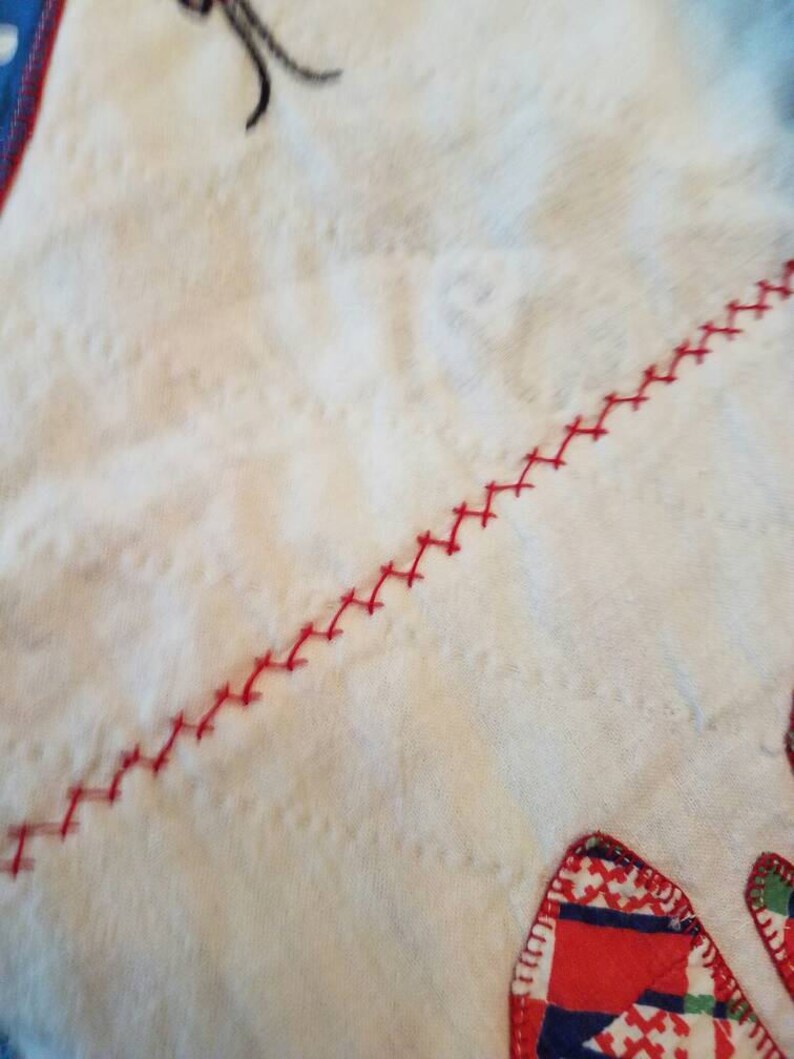 MOTHERLY LOVE Signed Hand Appliqued Butterfly Quilt with Feedsacks VINTAGE 1940