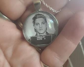 Elvis, Elvis Presley, Elvis Necklace, Elvis Mugshot, King of Rock and Roll, Mugshot Necklace, Rock and Roll, music legend, Elvis arrest
