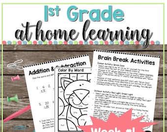 1st Grade At Home Learning Activities Week #1