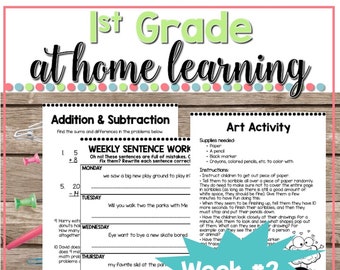 1st Grade At Home Learning Activities Week #2