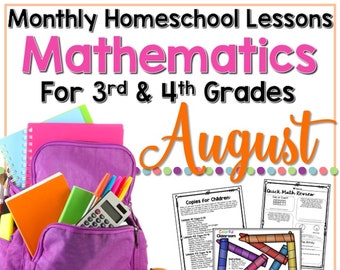 Lecciones de educación en el hogar de agosto para matemáticas de tercer y cuarto grado