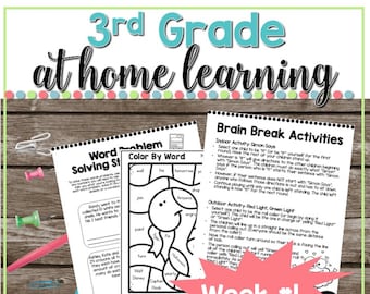 3rd Grade At Home Learning Activities Week #1