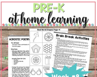 Pre-K At Home Learning Activities Week #8