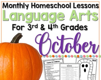 Octubre Lecciones de educación en el hogar para artes del lenguaje de tercer y cuarto grado