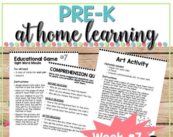 Pre-K At Home Learning Activities Week #7