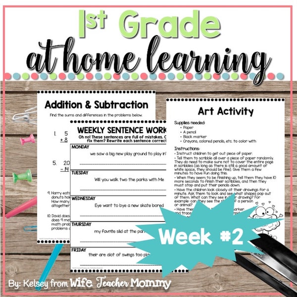 the report of the week merch 1st Grade At Home Learning Activities Week #2